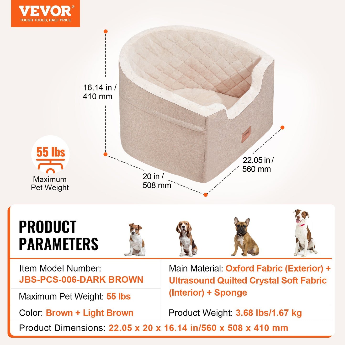 VEVOR Dog Booster Car Seat